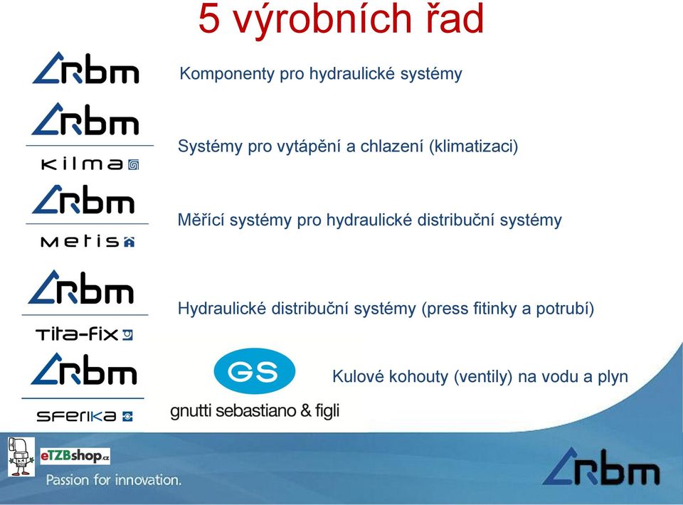 hydraulické distribuční systémy Hydraulické distribuční