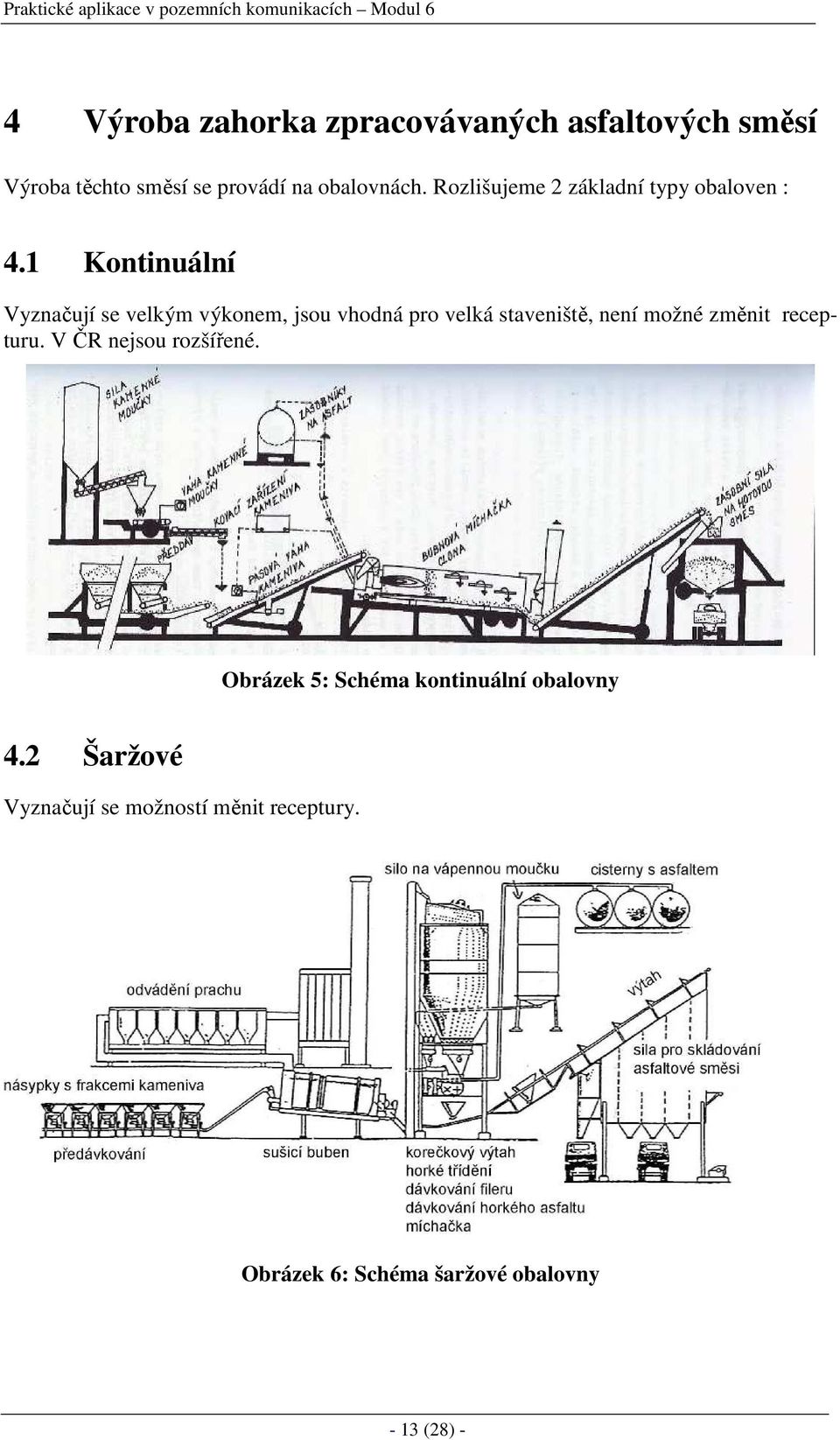 1 Kontinuální Vyznačují se velkým výkonem, jsou vhodná pro velká staveniště, není možné změnit