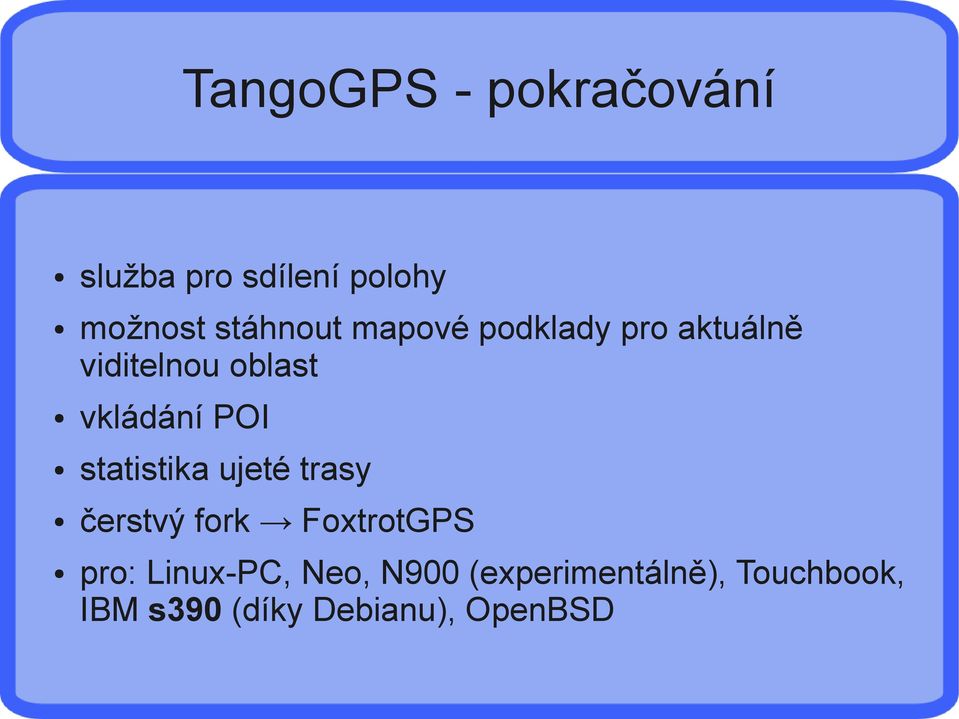 POI statistika ujeté trasy čerstvý fork FoxtrotGPS pro: