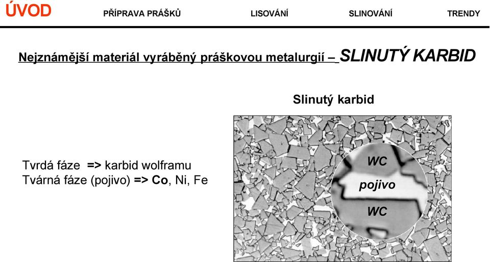 karbid Tvrdá fáze => karbid wolframu