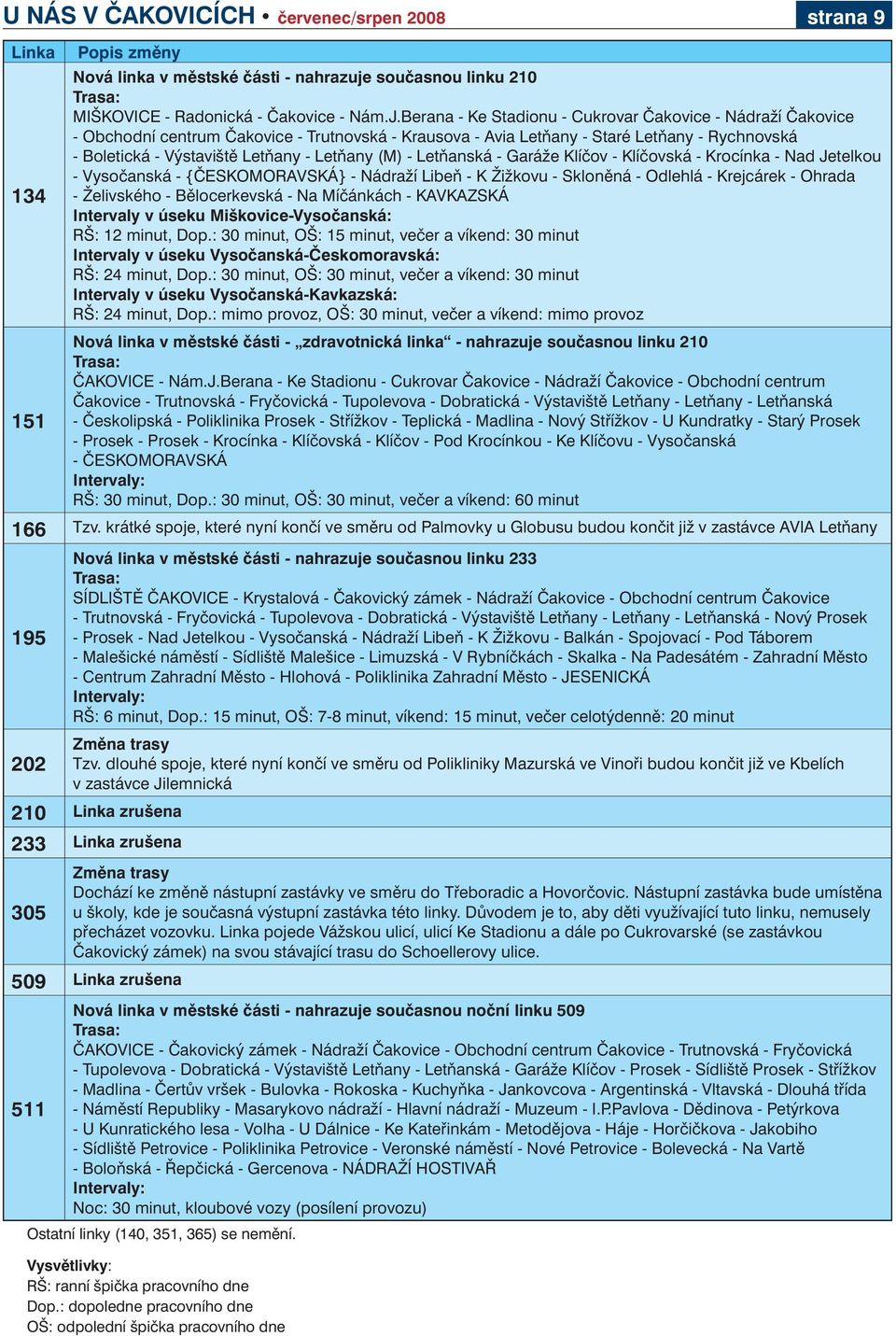 (M) - Letňanská - Garáže Klíčov - Klíčovská - Krocínka - Nad Jetelkou - Vysočanská - {ČESKOMORAVSKÁ} - Nádraží Libeň - K Žižkovu - Skloněná - Odlehlá - Krejcárek - Ohrada 134 - Želivského -