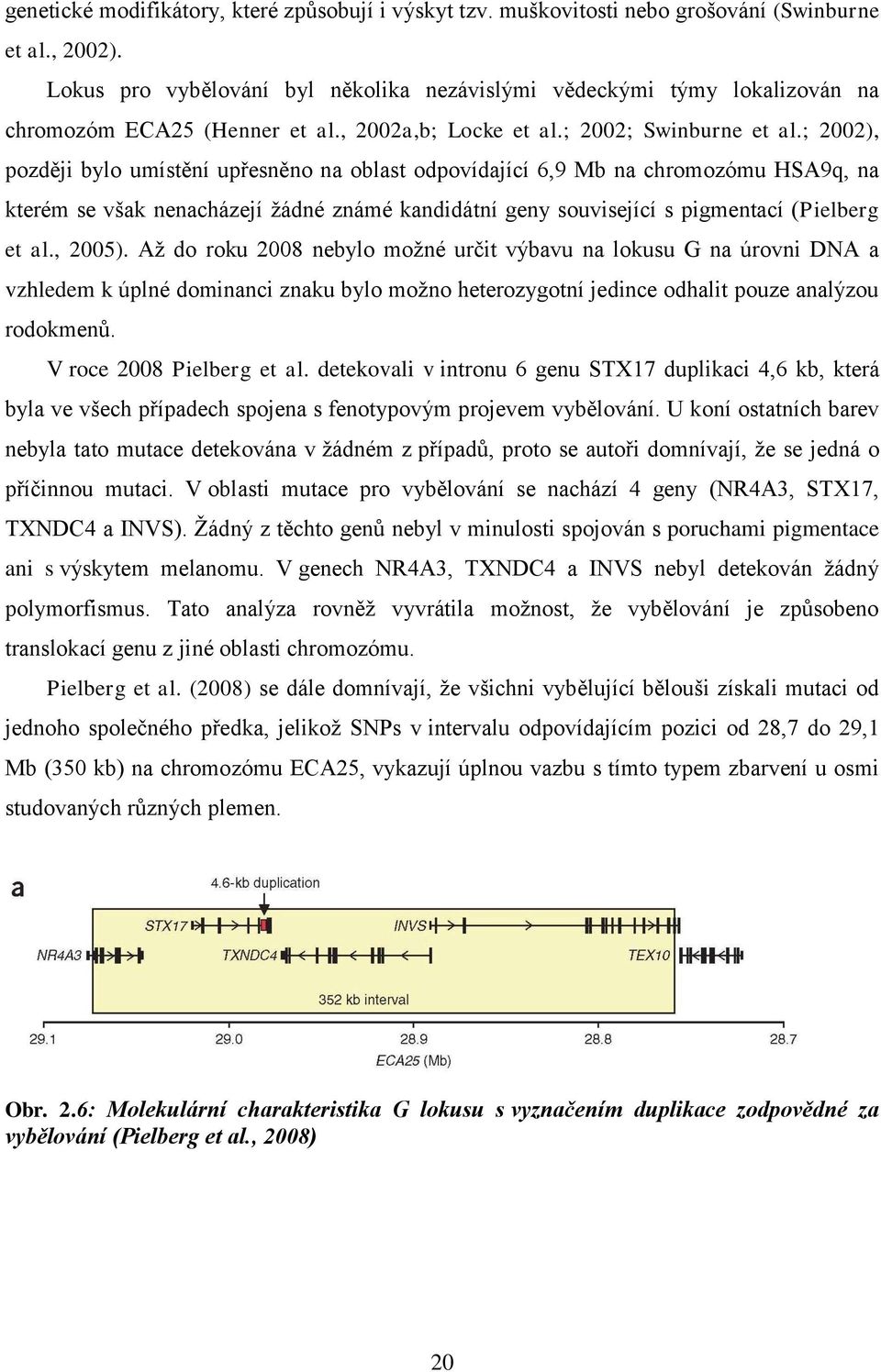 ; 2002), později bylo umístění upřesněno na oblast odpovídající 6,9 Mb na chromozómu HSA9q, na kterém se však nenacházejí ţádné známé kandidátní geny související s pigmentací (Pielberg et al., 2005).