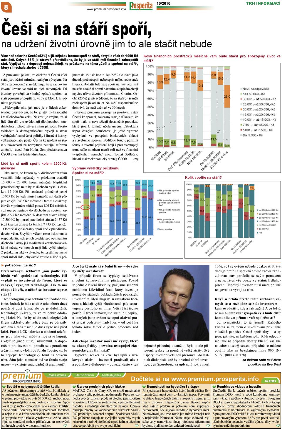 měsíčně. Celých 55 % je zároveň přesvědčeno, že by je ve stáří měl finančně zabezpečit stát.