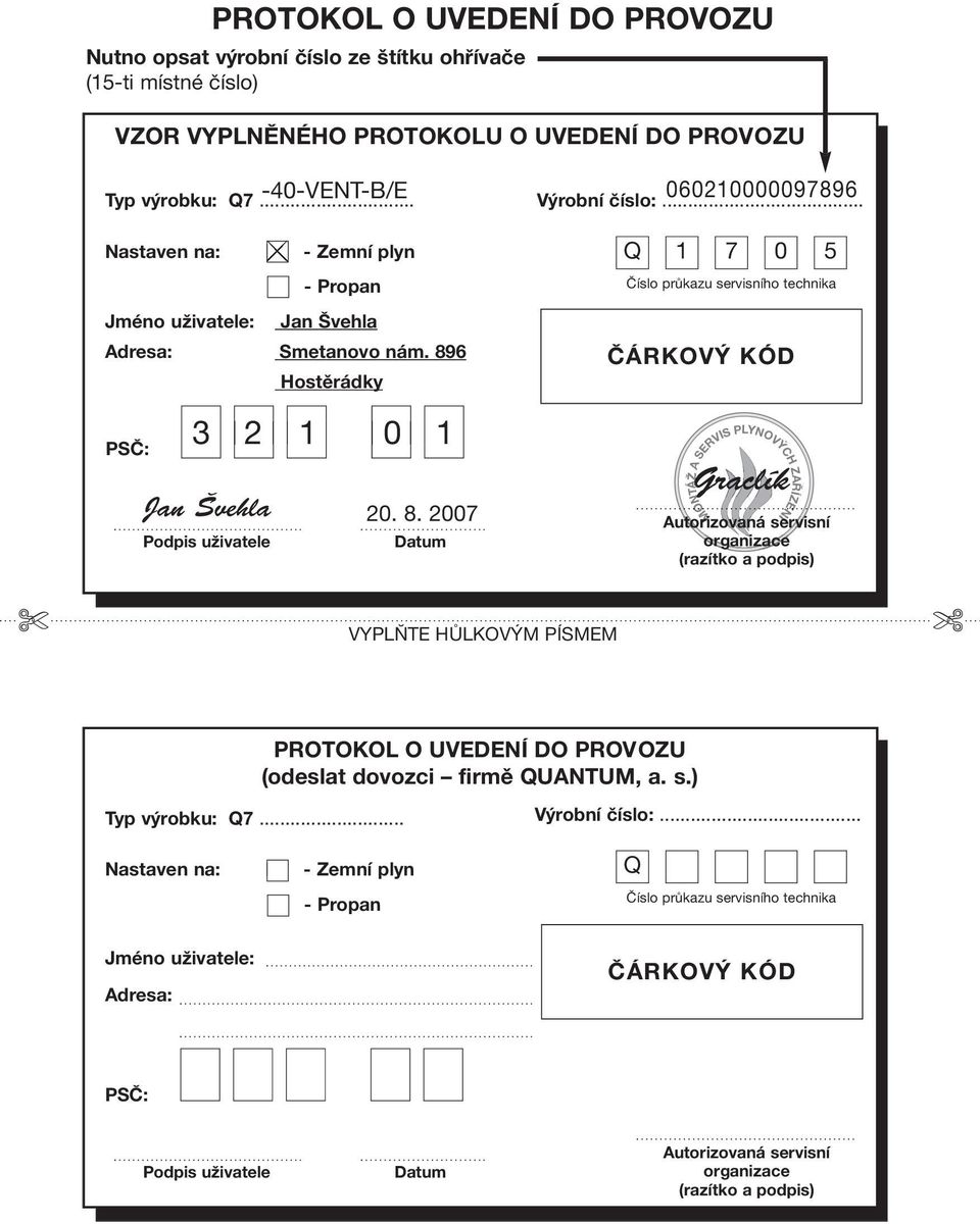 6 Podpis uživatele Hostěrádky 3 2 1 0 1 PSČ: Jan vehla 20. 8.