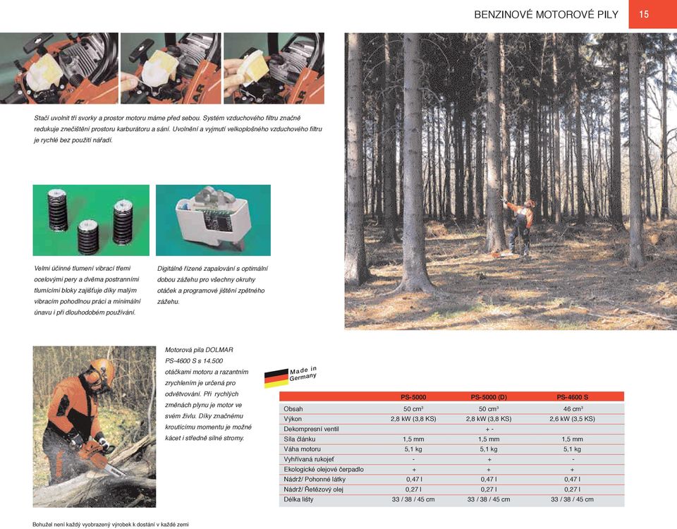 Velmi účinné tlumení vibrací třemi ocelovými pery a dvěma postranními tlumícími bloky zajišťuje díky malým vibracím pohodlnou práci a minimální únavu i při dlouhodobém používání.