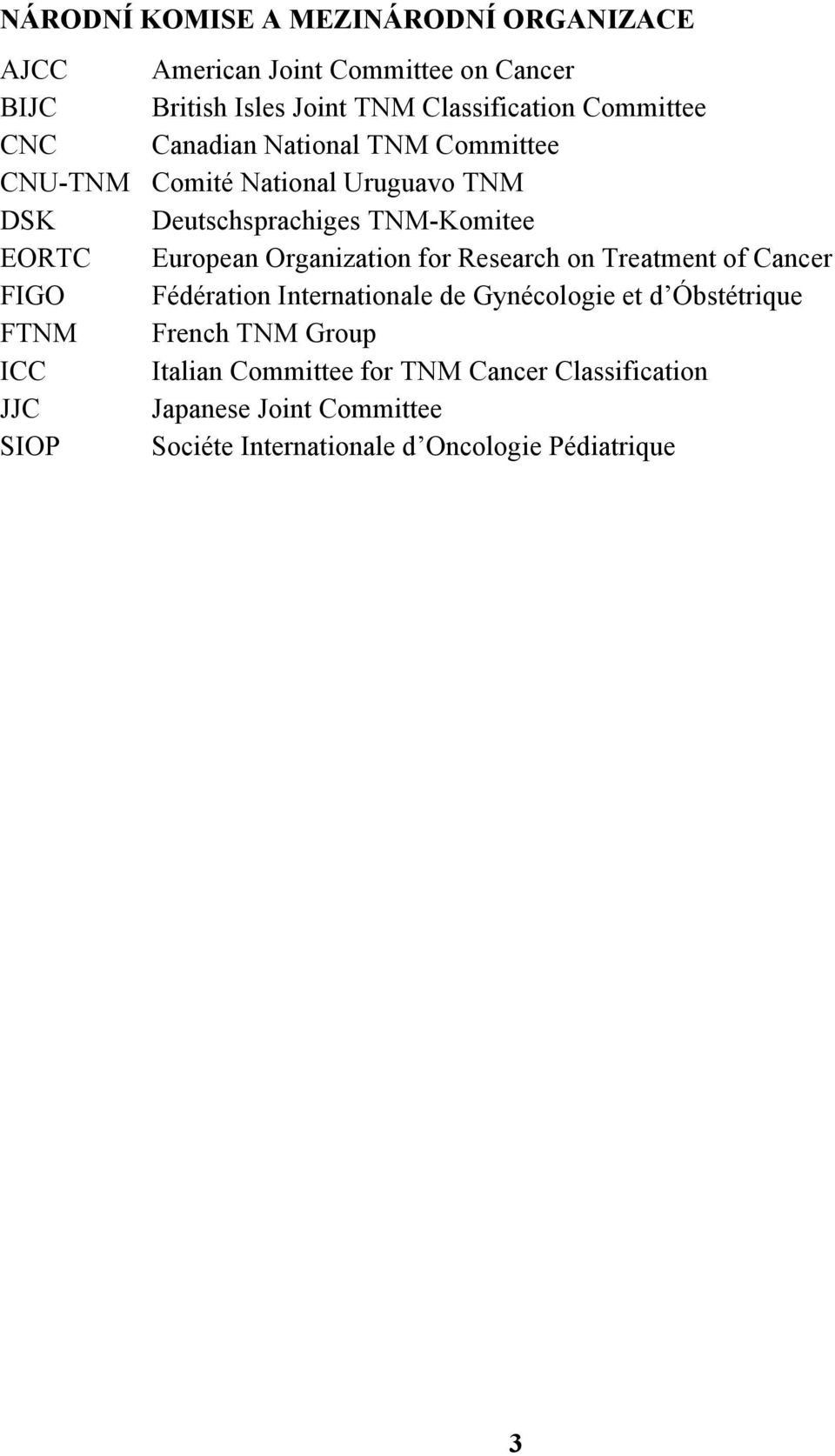 European Organization for Research on Treatment of Cancer FIGO Fédération Internationale de Gynécologie et d Óbstétrique FTNM
