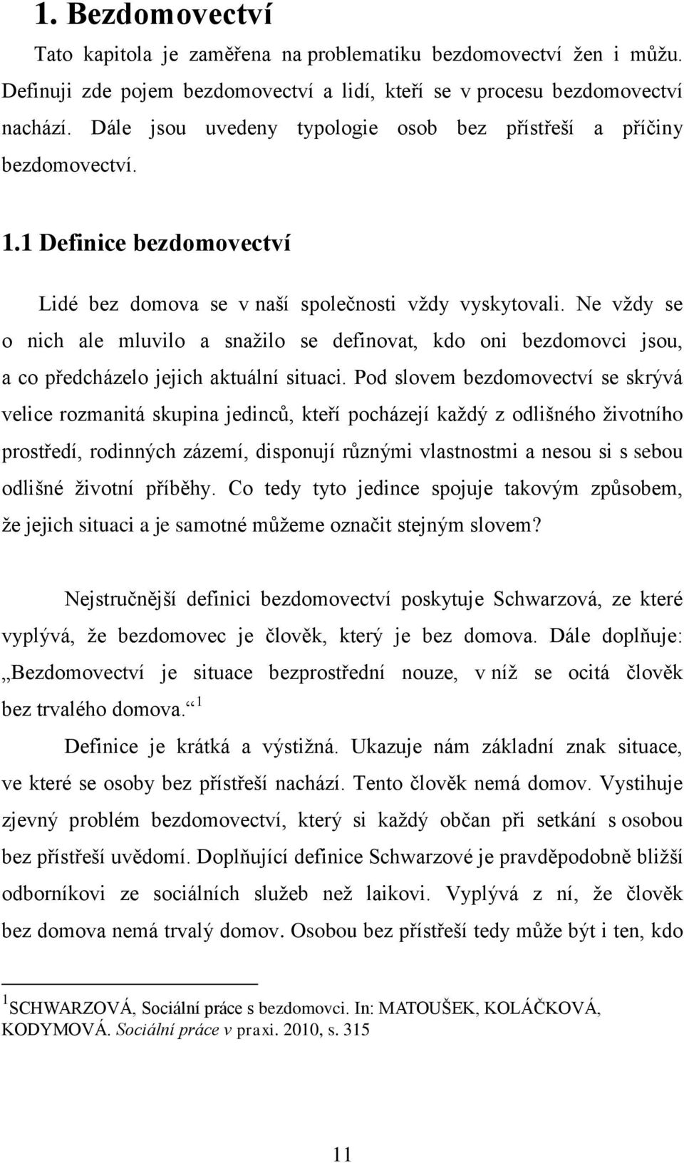 Ne vždy se o nich ale mluvilo a snažilo se definovat, kdo oni bezdomovci jsou, a co předcházelo jejich aktuální situaci.