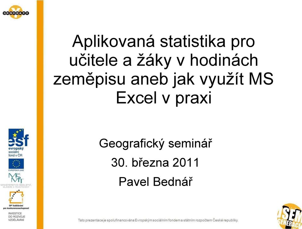 využít MS Excel v praxi Geografický