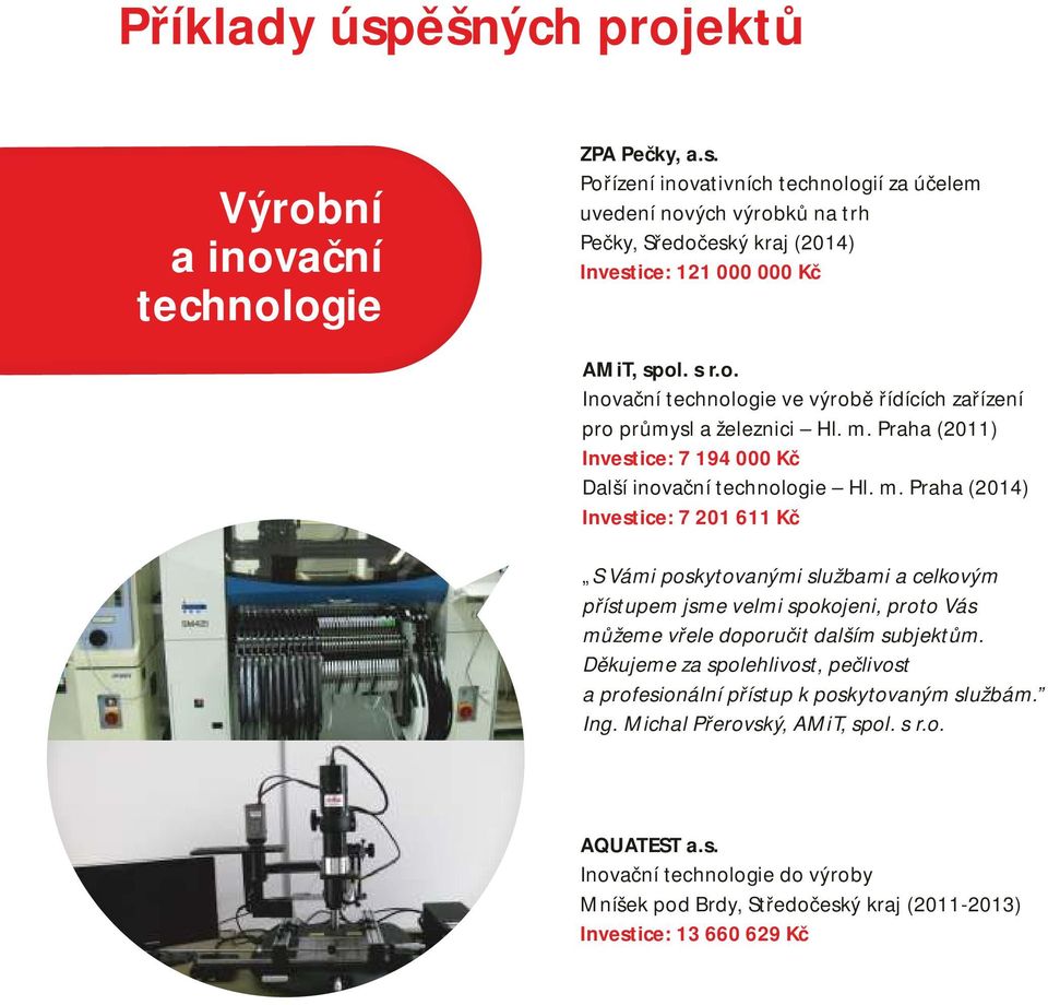 Praha (2011) Investice: 7 194 000 Kč Další inovační technologie Hl. m.