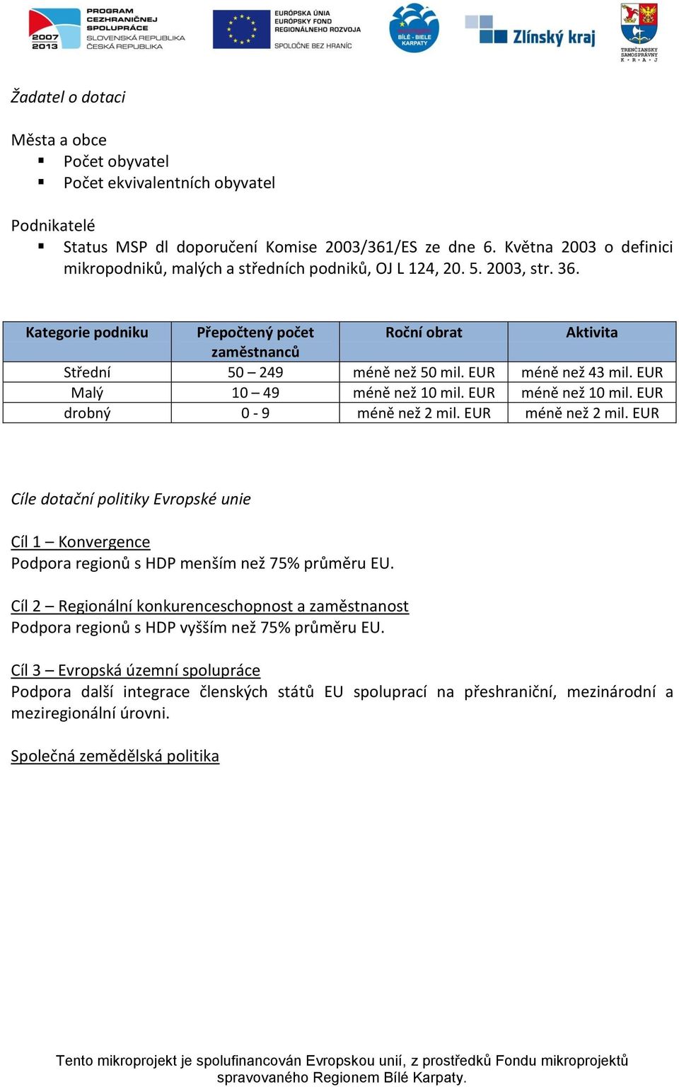 EUR méně než 43 mil. EUR Malý 10 49 méně než 10 mil. EUR méně než 10 mil. EUR drobný 0-9 méně než 2 mil. EUR méně než 2 mil.