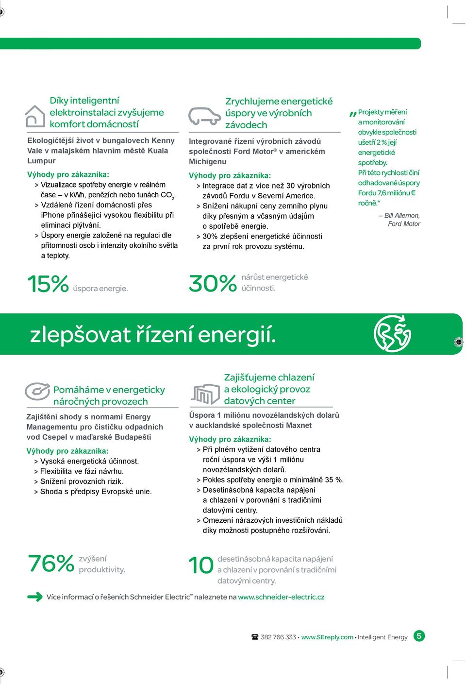 > Úspory energie založené na regulaci dle přítomnosti osob i intenzity okolního světla a teploty. 15% úspora energie.