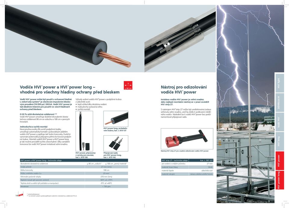 O 20 % větší dotatečná vzdálenot ** Vodič HVI power umožňuje dodržet ekvivalentní dotatečnou vzdálenot 90 cm ve vzduchu a 180 cm v pevných hmotách.
