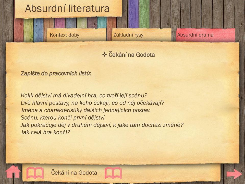 Jména a charakteristiky dalších jednajících postav.