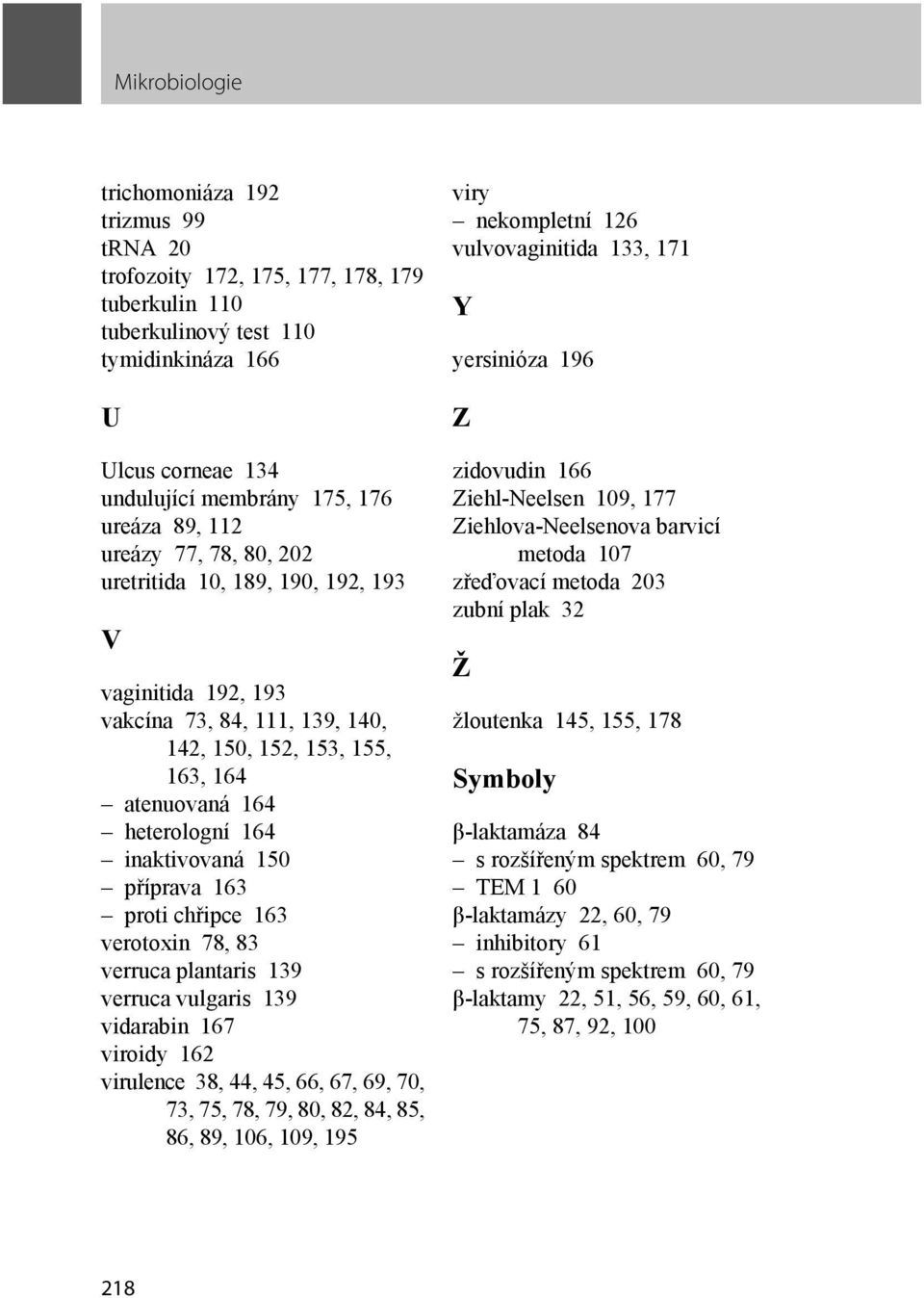 příprava 163 proti chřipce 163 verotoxin 78, 83 verruca plantaris 139 verruca vulgaris 139 vidarabin 167 viroidy 162 virulence 38, 44, 45, 66, 67, 69, 70, 73, 75, 78, 79, 80, 82, 84, 85, 86, 89, 106,