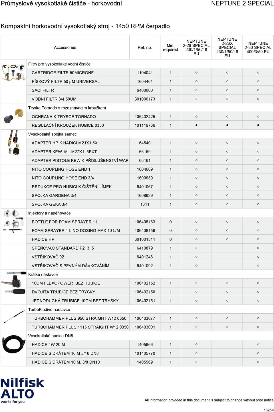 5EXT 66159 1 ADAPTÉR PISTOLE KEW K PŘÍSLUŠENSTVÍ WAP 66161 1 NITO COUPLING HOSE END 1 1604669 1 NITO COUPLING HOSE END 3/4 1600659 1 REDUKCE PRO HUBICI K ČIŠTĚNÍ JÍMEK 6401067 1 SPOJKA GARDENA 3/4