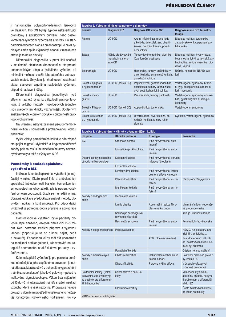 Diferenciální diagnostika v první linii spočívá v maximálně efektivním zhodnocení a interpretaci anamnestických údajů a fyzikálního vyšetření při minimální možnosti využití laboratorních a