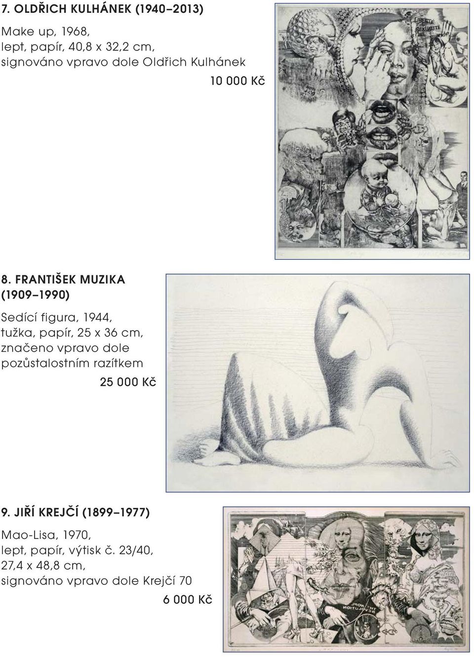 FRANTIŠEK MUZIKA (1909 1990) Sedící figura, 1944, tužka, papír, 25 x 36 cm, značeno vpravo dole