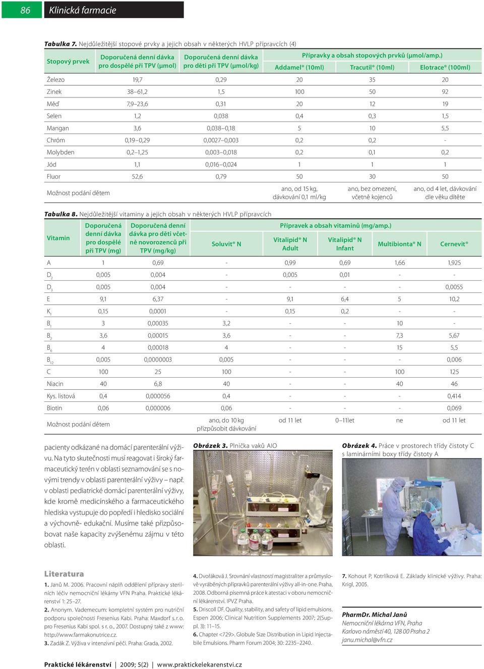 ) pro dospělé při TPV (μmol) pro děti při TPV (μmol/kg) Addamel (10ml) Tracutil (10ml) Elotrace (100ml) Železo 19,7 0,29 20 35 20 Zinek 38 61,2 1,5 100 50 92 Měď 7,9 23,6 0,31 20 12 19 Selen 1,2