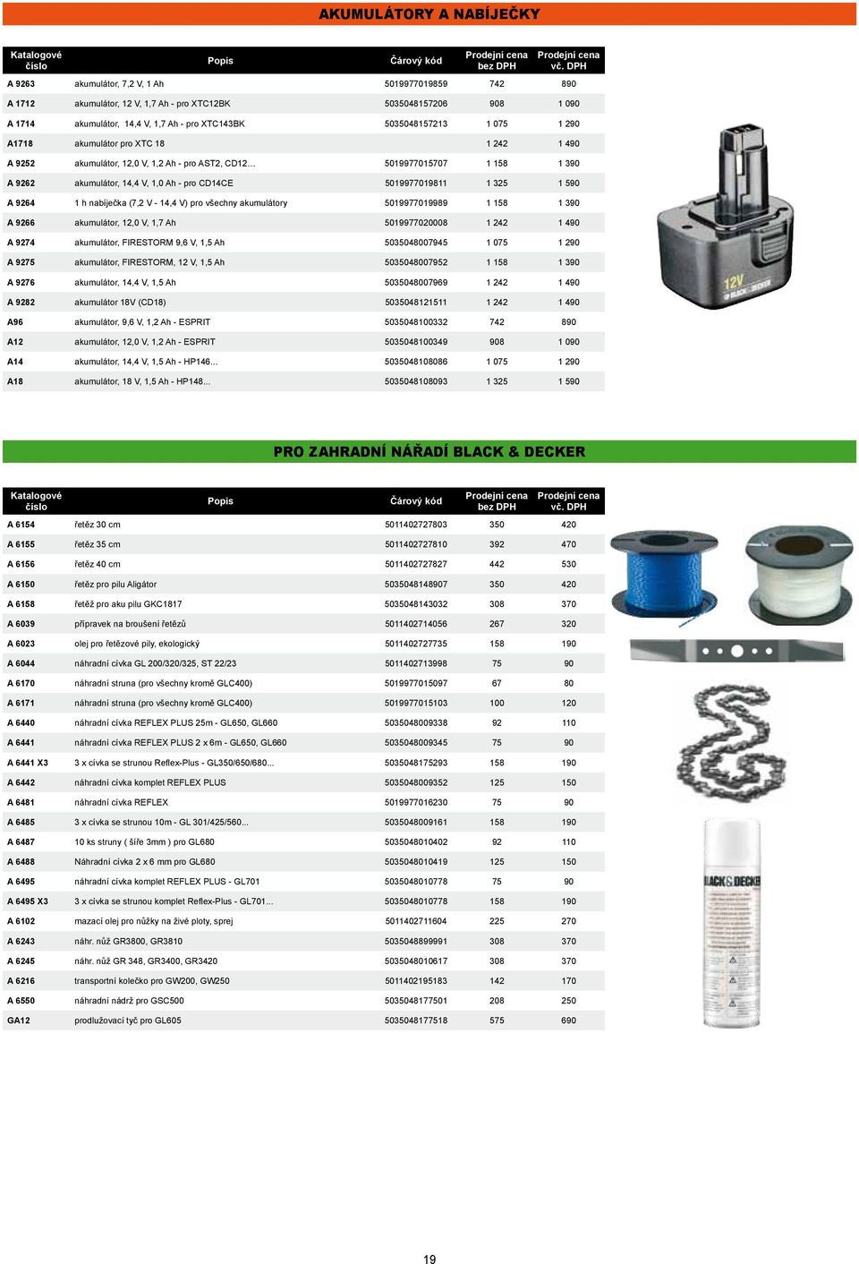 5019977019811 1 325 1 590 A 9264 1 h nabíječka (7,2 V - 14,4 V) pro všechny akumulátory 5019977019989 1 158 1 390 A 9266 akumulátor, 12,0 V, 1,7 Ah 5019977020008 1 242 1 490 A 9274 akumulátor,