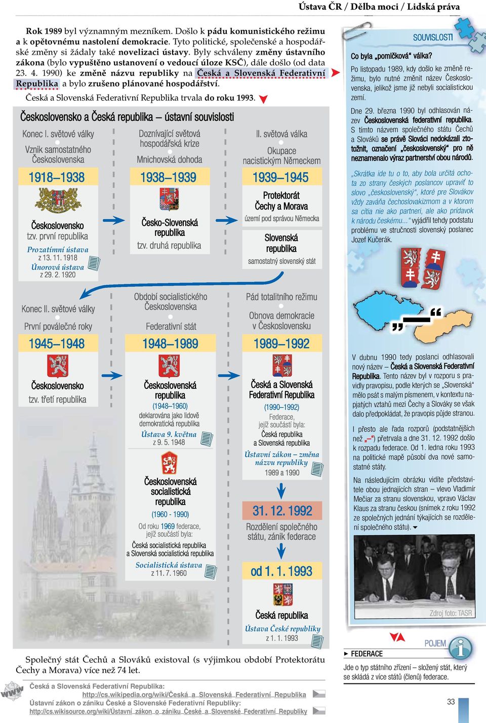 1990) ke změně názvu republiky na Česká a Slovenská Federativní Republika a bylo zrušeno plánované hospodářství. Česká a Slovenská Federativní Republika trvala do roku 1993.