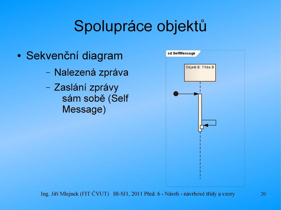SelfMessage Objekt B: T řída B Ing.