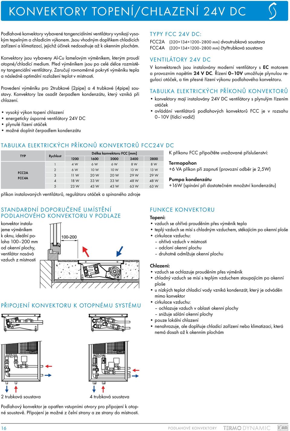 Před výměníkem jsou po celé délce rozmístěny tangenciální ventilátory. Zaručují rovnoměrné pokrytí výměníku tepla a následně optimální rozložení teplot v místnosti.