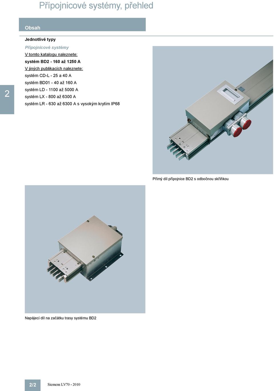 systém LD - 1100 až 000 A systém LX - 800 až 6300 A systém LR - 630 až 6300 A s vysokým krytím IP68