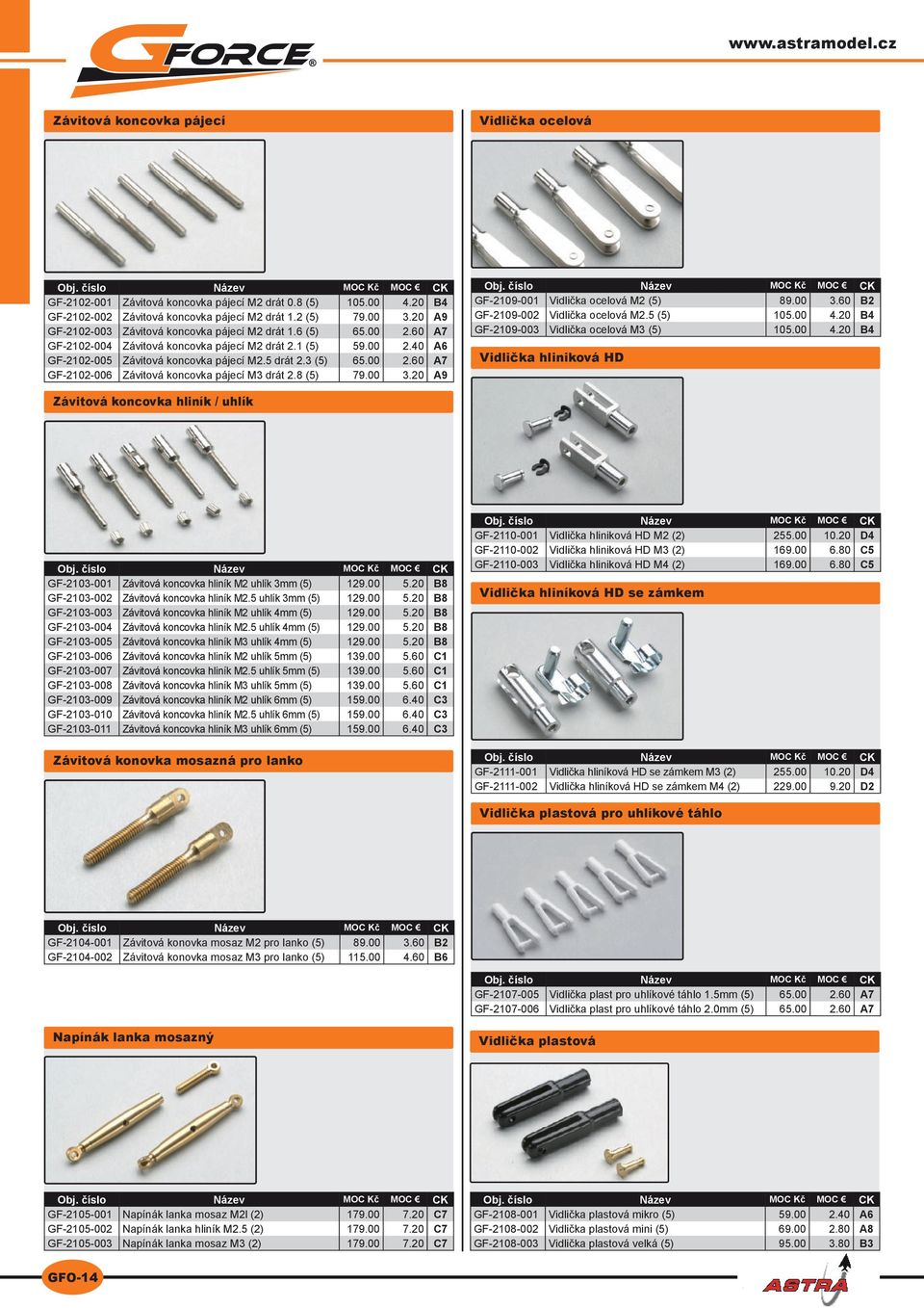 00 2.60 A7 GF-2102-006 Závitová koncovka pájecí M3 drát 2.8 (5) 79.00 3.20 A9 GF-2109-001 Vidlička ocelová M2 (5) 89.00 3.60 B2 GF-2109-002 Vidlička ocelová M2.5 (5) 105.00 4.