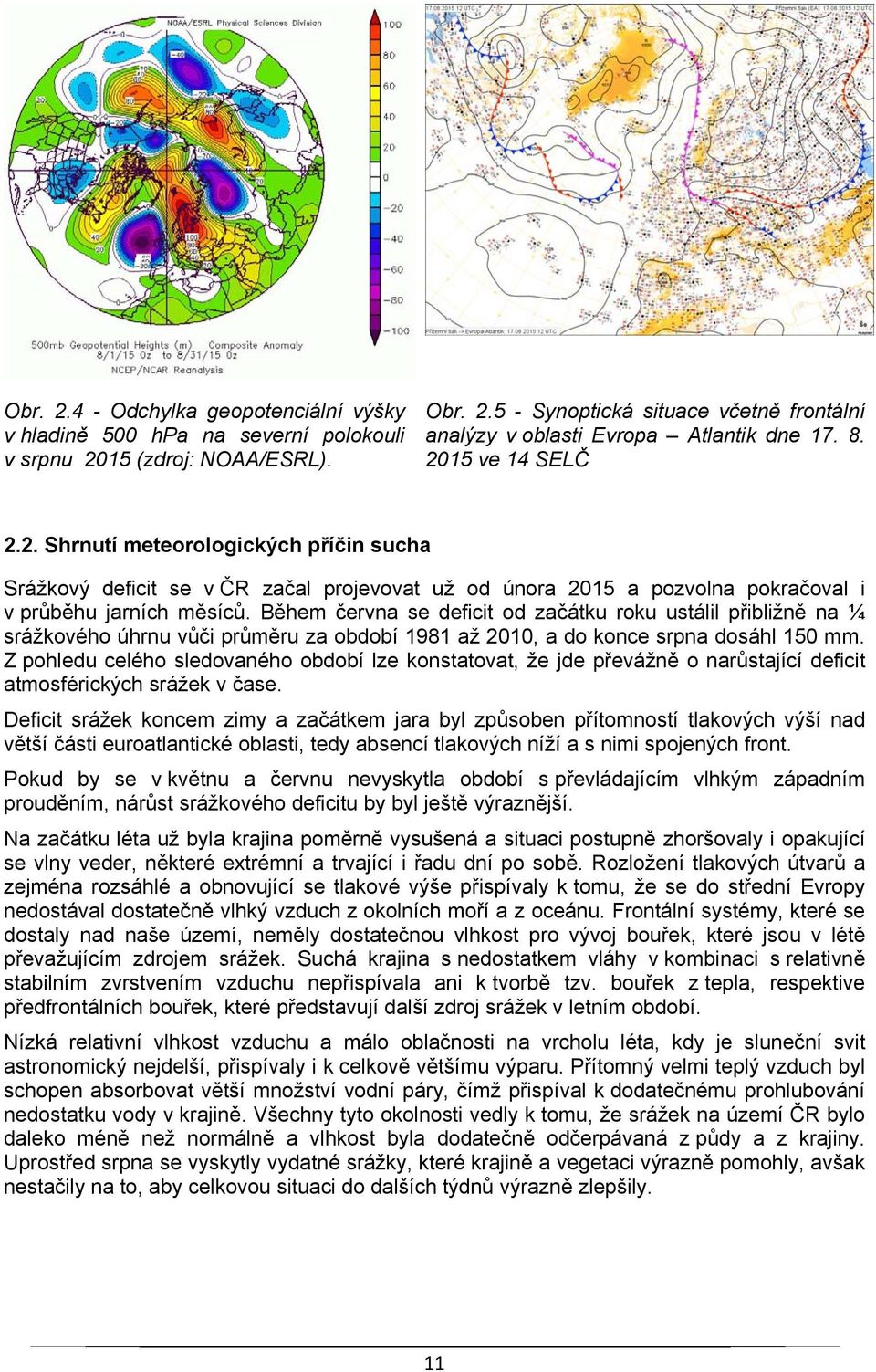 Během června se deficit od začátku roku ustálil přibližně na ¼ srážkového úhrnu vůči průměru za období 1981 až 2010, a do konce srpna dosáhl 150 mm.