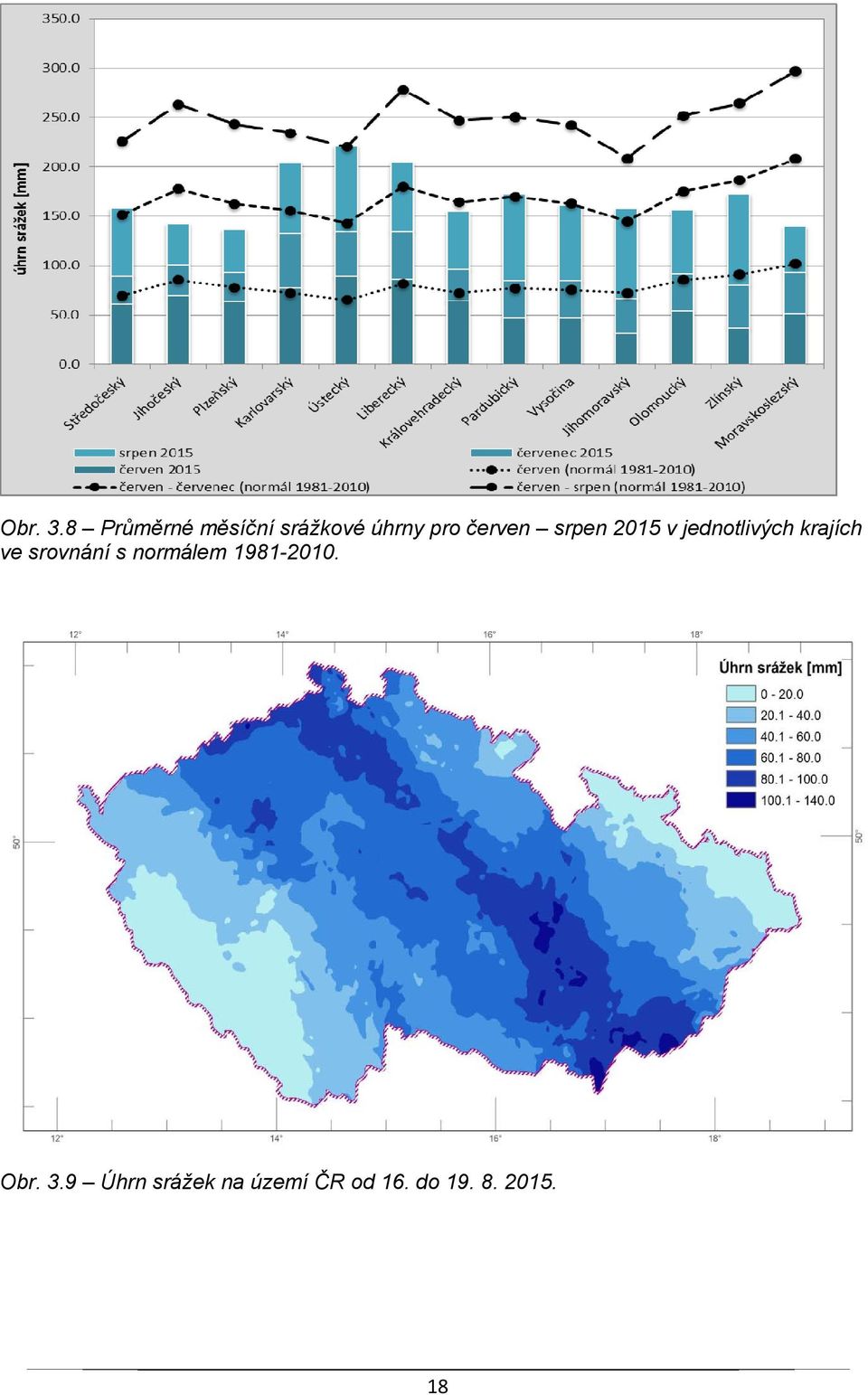 srpen 2015 v jednotlivých krajích ve