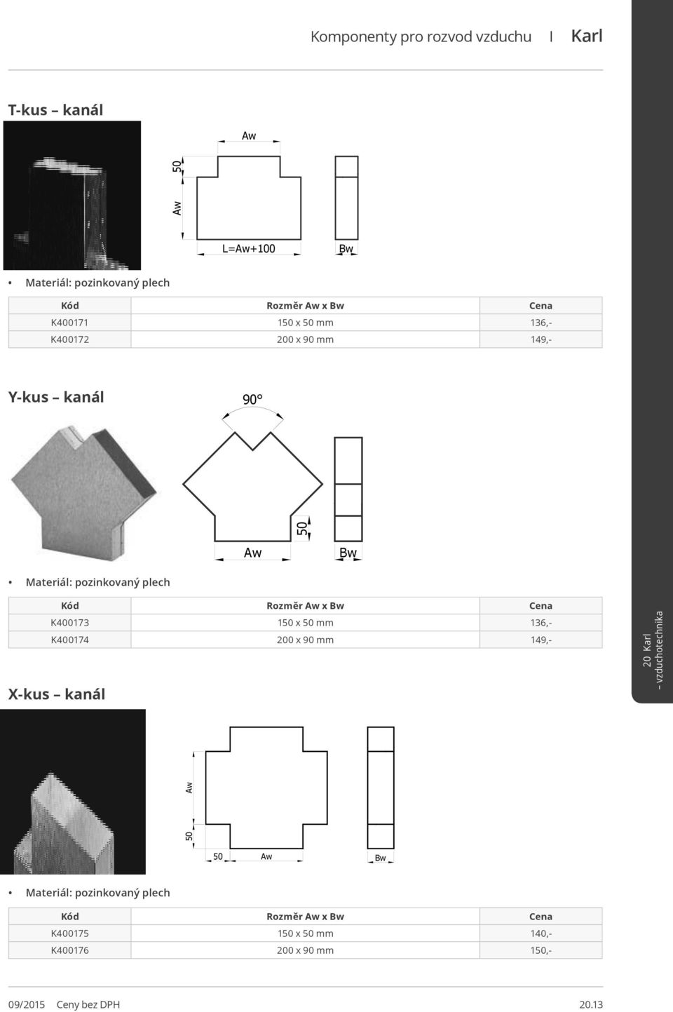 Cena K400173 1 x mm 136,- K400174 200 x 90 mm 149,- X-kus kanál Aw Aw w Aw w