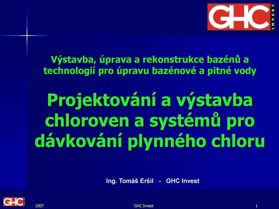 Projektování a výstavba chloroven a systémů pro