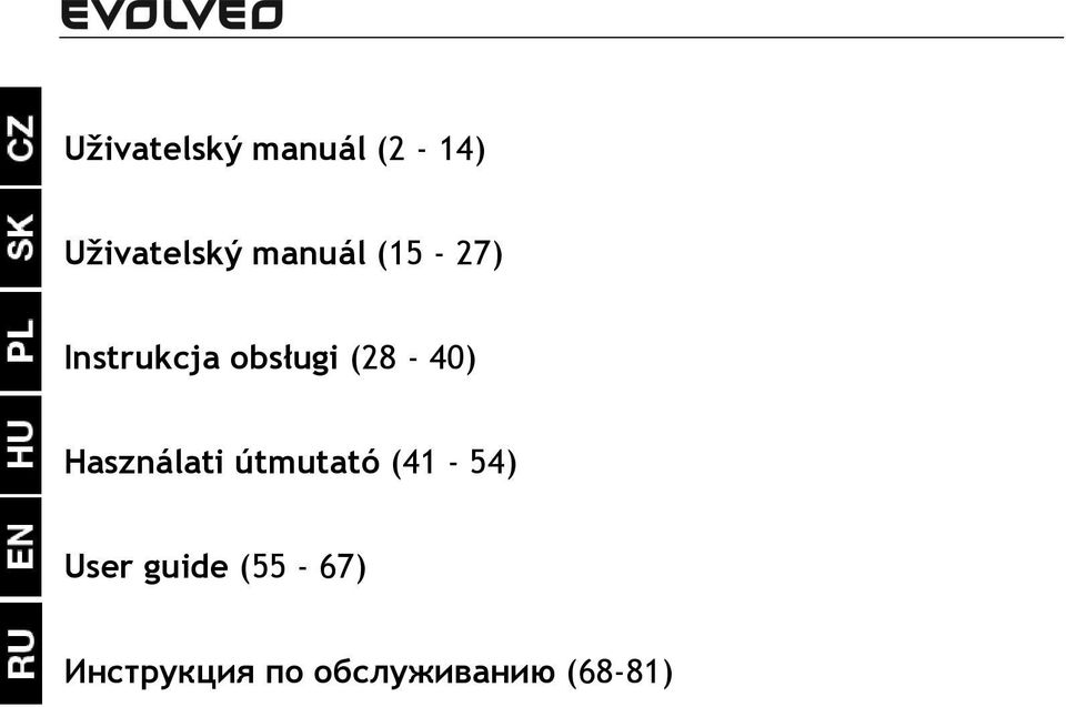 (28-40) Használati útmutató (41-54) User