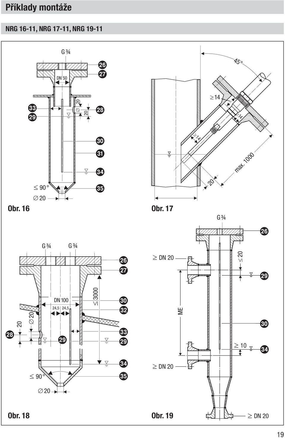 17 20 G ¾ p G ¾ G ¾ p q DN 20 20 s r 20 20 90 DN 100 24,5 24,5