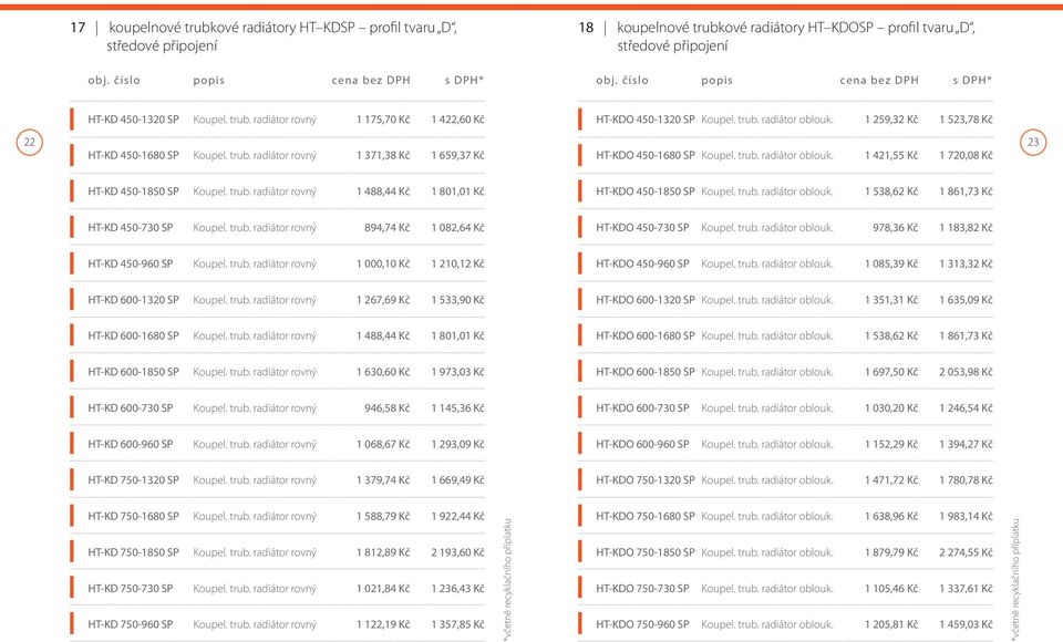 1 259,32 Kč 1 523,78 Kč 22 HT-KD 450-1680 SP Koupel. trub. radiátor rovný 1 371,38 Kč 1 659,37 Kč HT-KDO 450-1680 SP Koupel. trub. radiátor oblouk. 1 421,55 Kč 1 720,08 Kč 23 HT-KD 450-1850 SP Koupel.