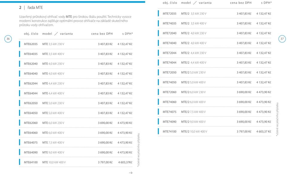 132,47 Kč MTE74040 MTE/2 4,0 kw 400 V 3 407,83 Kč 4 132,47 Kč 37 MTE64035 MTE 3,5 kw 400 V 3 407,83 Kč 4 132,47 Kč MTE72044 MTE/2 4,4 kw 230 V 3 407,83 Kč 4 132,47 Kč MTE62040 MTE 4,0 kw 230 V 3