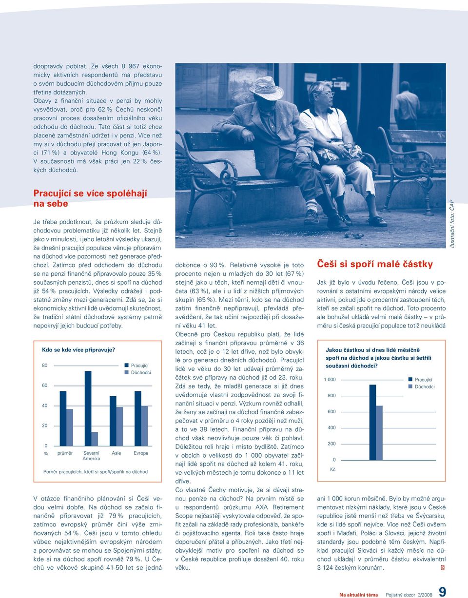 Tato část si totiž chce placené zaměstnání udržet i v penzi. Více než my si v důchodu přejí pracovat už jen Japonci (71 %) a obyvatelé Hong Kongu (64 %).