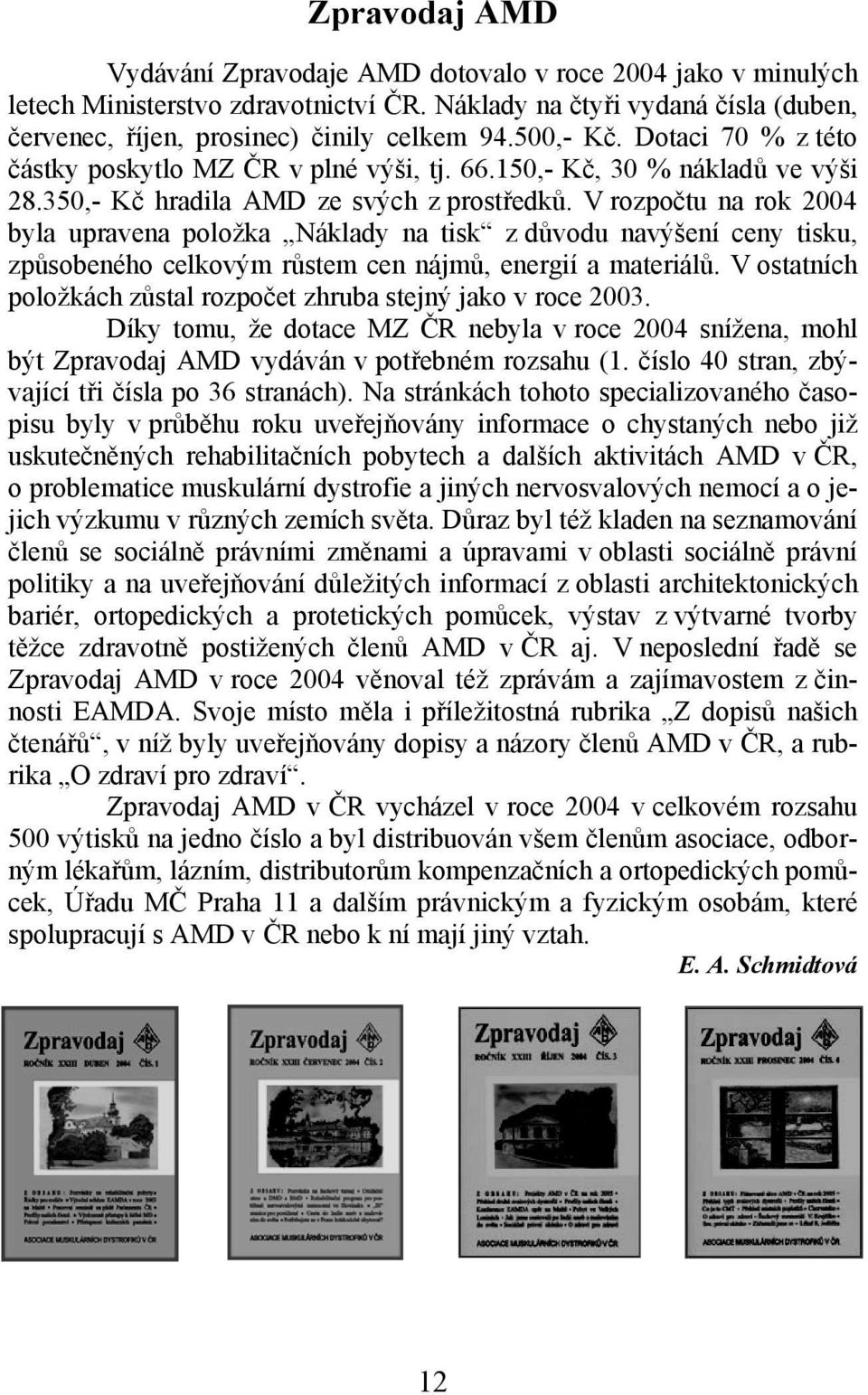 V rozpočtu na rok 2004 byla upravena položka Náklady na tisk z důvodu navýšení ceny tisku, způsobeného celkovým růstem cen nájmů, energií a materiálů.