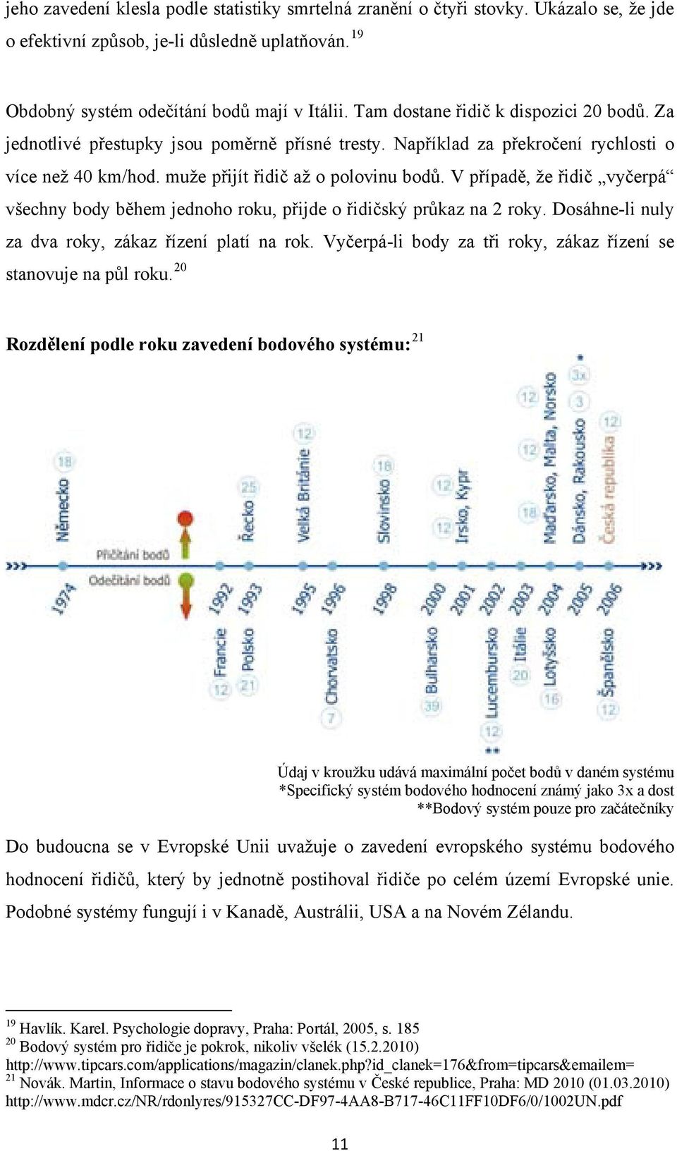 V případě, že řidič vyčerpá všechny body během jednoho roku, přijde o řidičský průkaz na 2 roky. Dosáhne-li nuly za dva roky, zákaz řízení platí na rok.