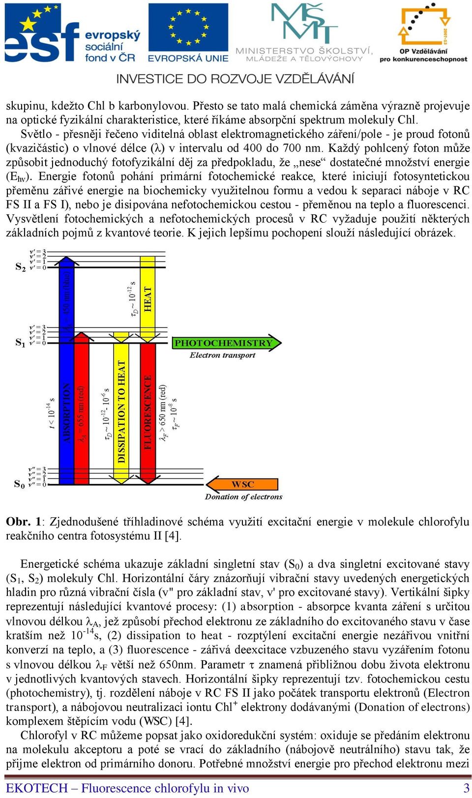 Každý pohlcený foton může způsobit jednoduchý fotofyzikální děj za předpokladu, že nese dostatečné množství energie (E hν ).