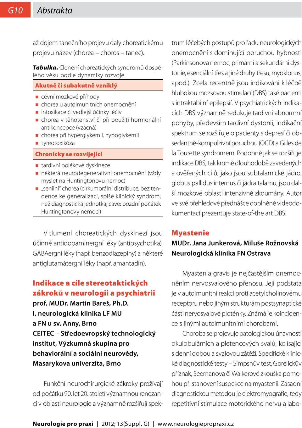 těhotenství či při použití hormonální antikoncepce (vzácná) chorea při hyperglykemii, hypoglykemii tyreotoxikóza Chronicky se rozvíjející tardivní polékové dyskineze některá neurodegenerativní