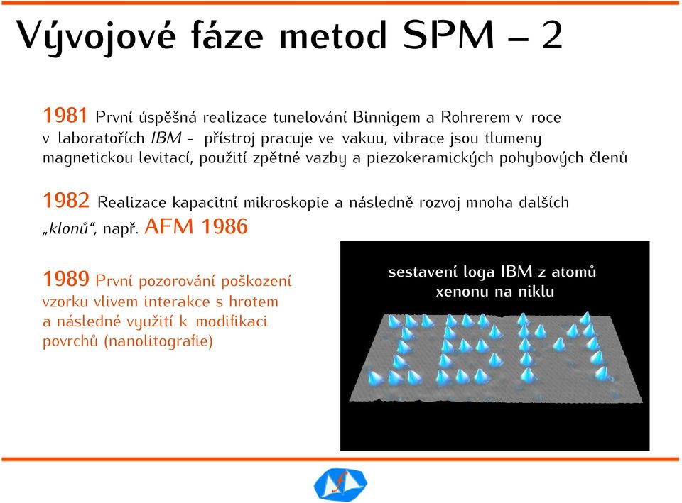 Realizace kapacitní mikroskopie a následně rozvoj mnoha dalších klonů, např.