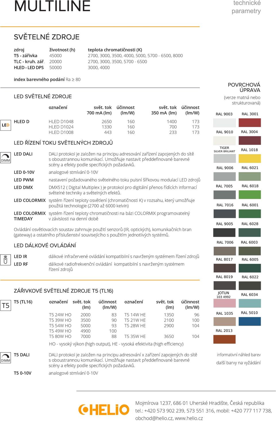 - LED DPS životnost (h) 00 20000 50000 teplota chromatičnosti (K) 2700, 3000, 3500, 4000, 5000, 5700-6500, 8000 2700, 3000, 3500, 5700-6500 3000, 4000 index barevného podání Ra 80 POVRCHOVÁ ÚPRAVA