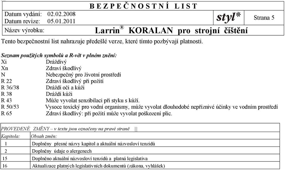 43 Může vyvolat senzibilaci při styku s kůží.