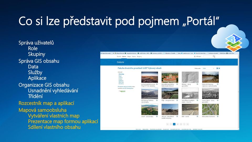 vyhledávání Třídění Rozcestník map a aplikací Mapová samoobsluha