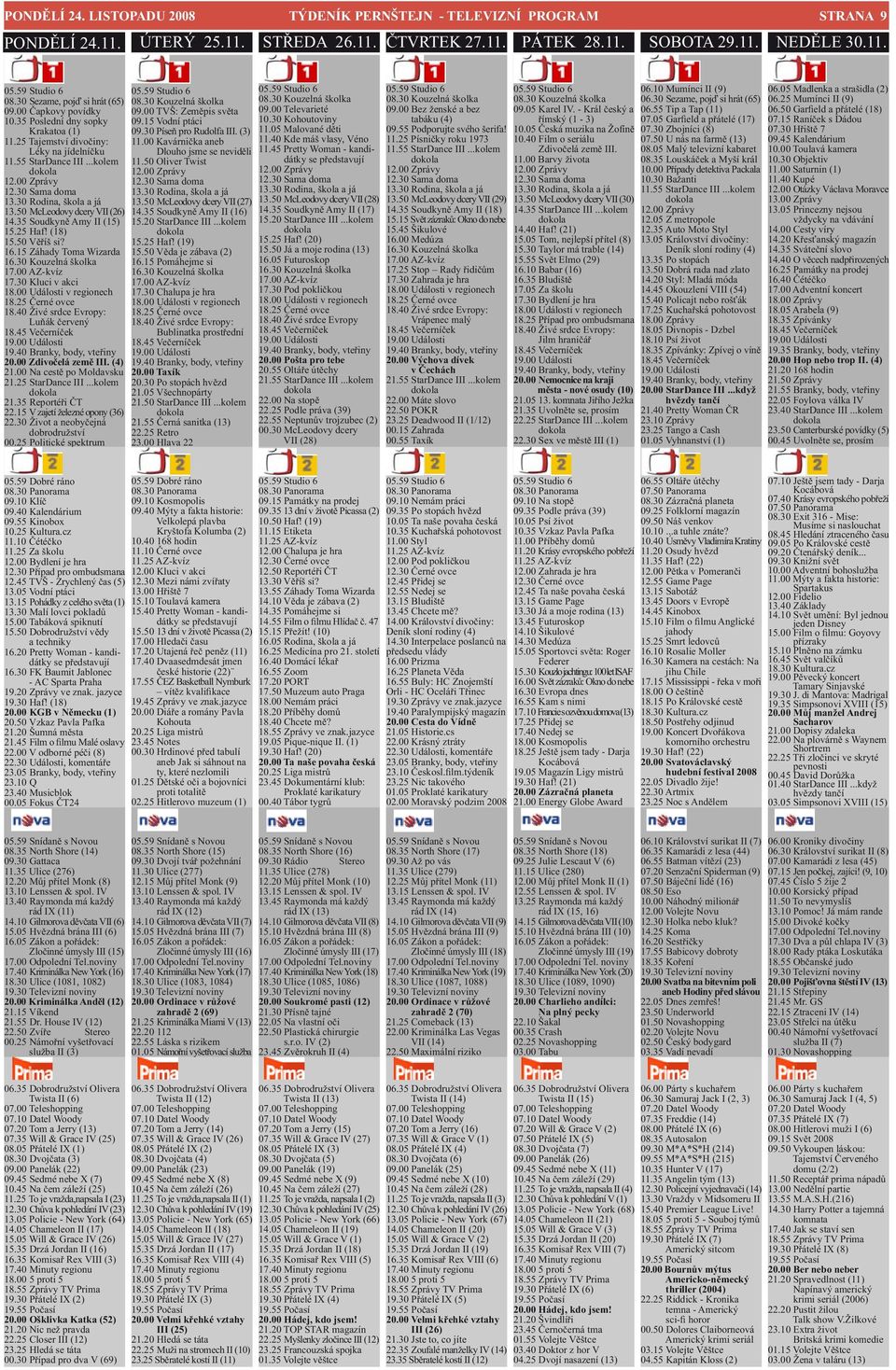 30 Rodina, škola a já 13.50 McLeodovy dcery VII (26) 14.35 Soudkyně Amy II (15) 15.25 Haf! (18) 15.50 Věříš si? 16.15 Záhady Toma Wizarda 16.30 Kouzelná školka 17.00 AZ-kvíz 17.30 Kluci v akci 18.