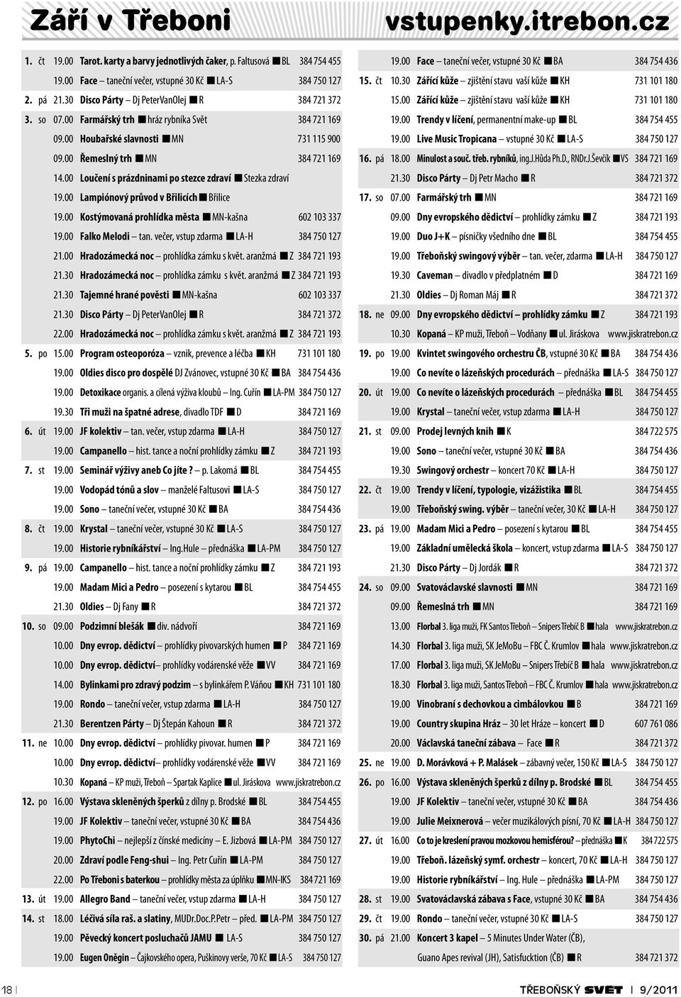 00 Loučení s prázdninami po stezce zdraví Stezka zdraví 19.00 Lampiónový průvod v Břilicích Břilice 19.00 Kostýmovaná prohlídka města MN-kašna 602 103 337 19.00 Falko Melodi tan.