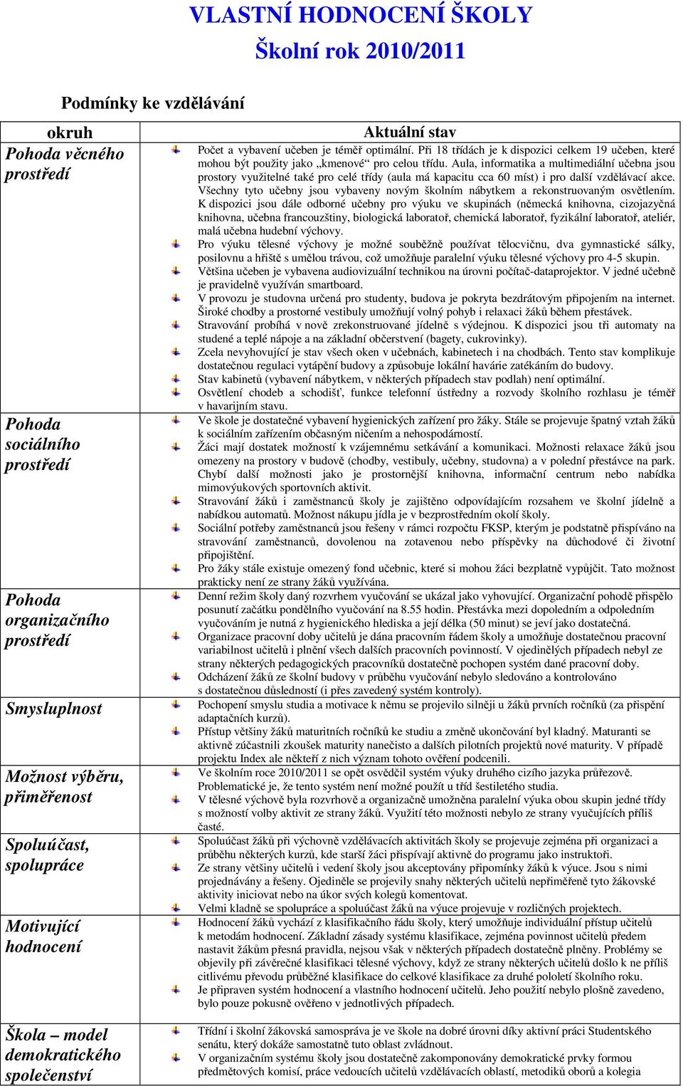 Aula, informatika a multimediální učebna jsou prostory využitelné také pro celé třídy (aula má kapacitu cca 60 míst) i pro další vzdělávací akce.