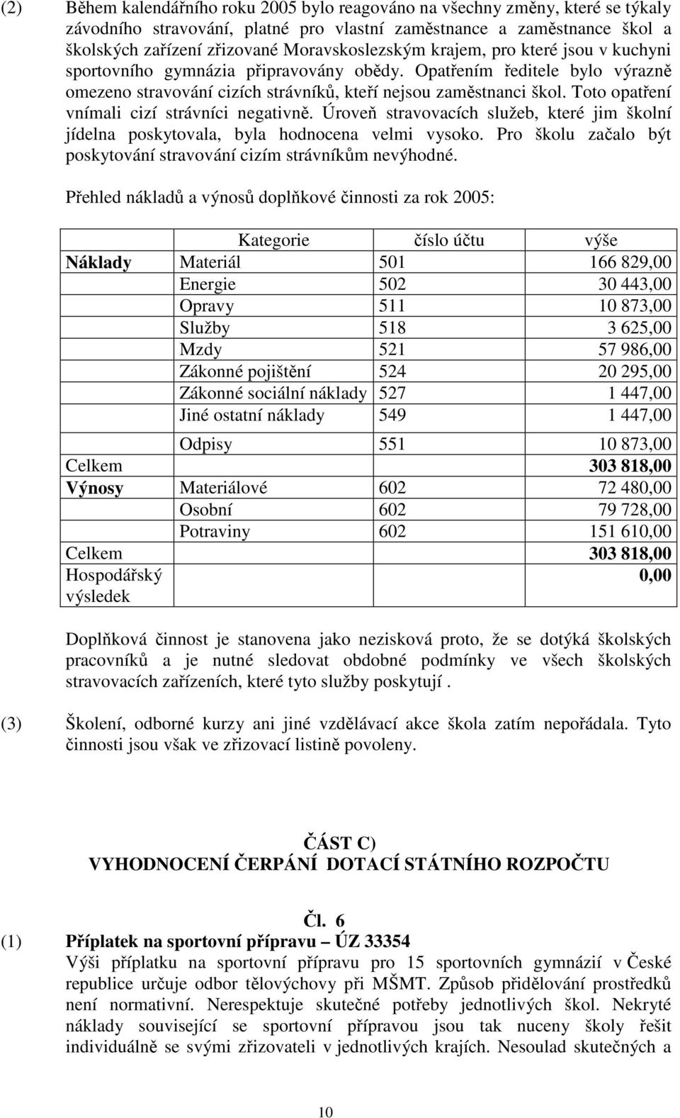 Toto opatření vnímali cizí strávníci negativně. Úroveň stravovacích služeb, které jim školní jídelna poskytovala, byla hodnocena velmi vysoko.