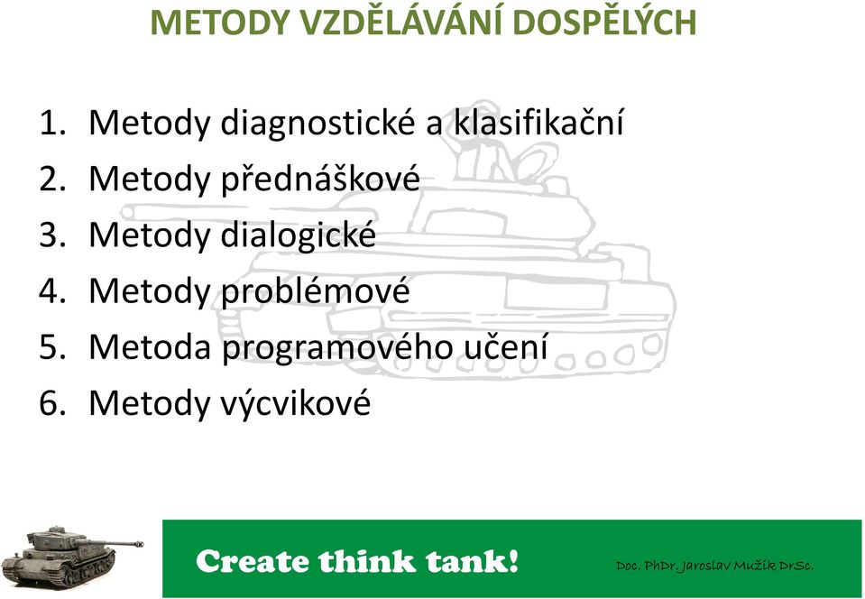 Metody přednáškové 3. Metody dialogické 4.